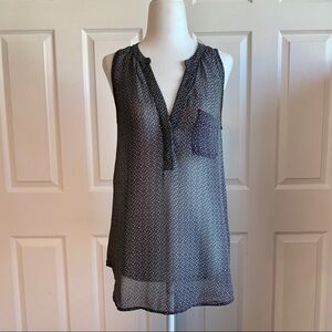 Joie Silk Navy and Cream Sleevless Tank Blouse